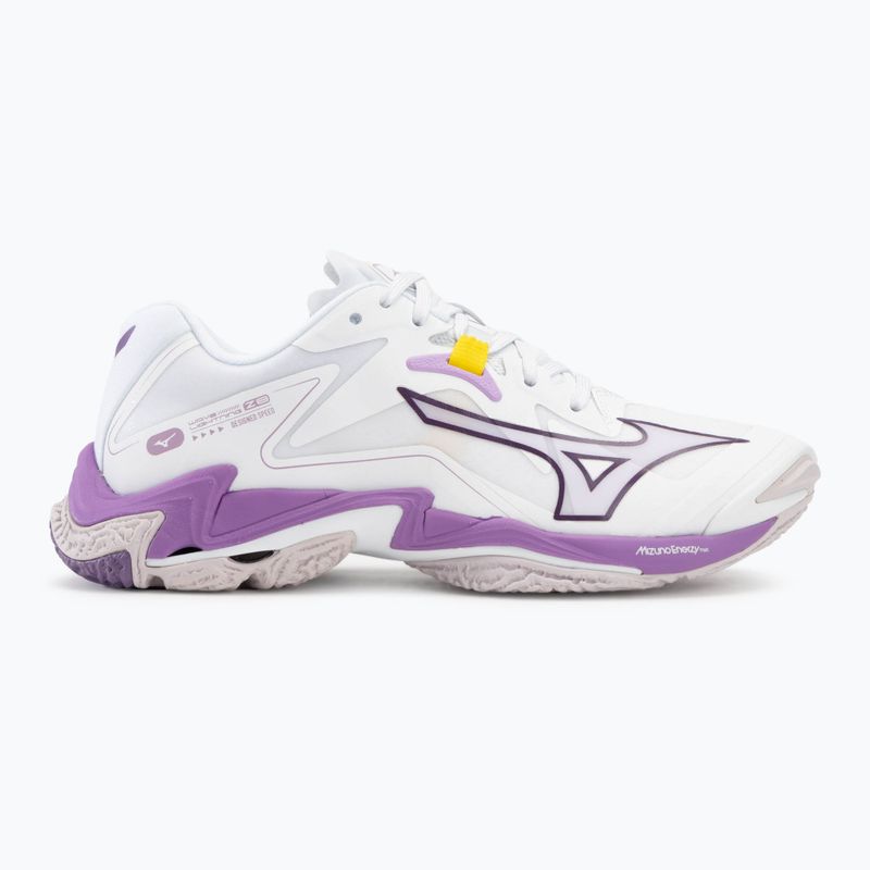 Încălțăminte de volei pentru femei Mizuno Wave Lightning Z8 white/patrician purple/quince 2