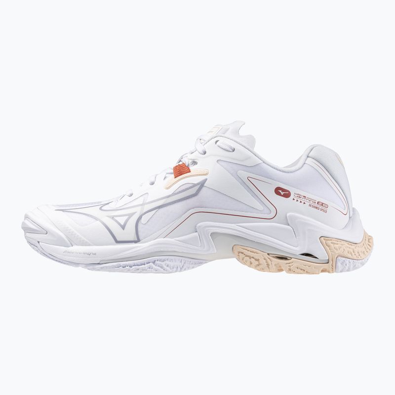 Încălțăminte de volei pentru femei Mizuno Wave Lightning Z8 white/aleutian/cloud pink