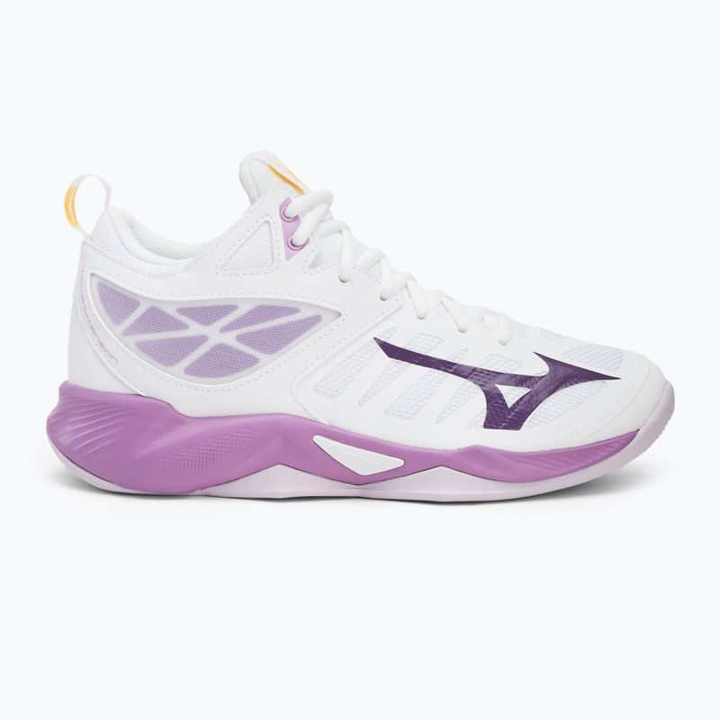 Încălțăminte de volei pentru femei Mizuno Wave Dimension Mid white/patrician purple/quince 2