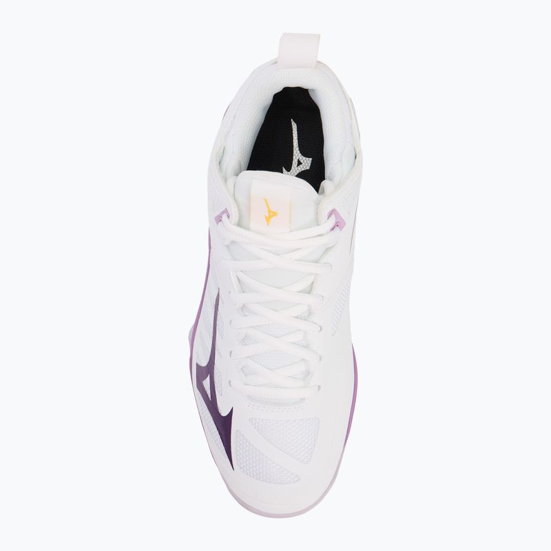 Încălțăminte de volei pentru femei Mizuno Wave Dimension Mid white/patrician purple/quince 5
