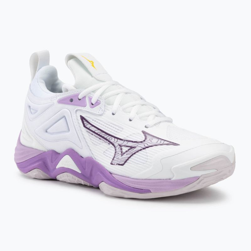 Încălțăminte de volei pentru femei Mizuno Wave Momentum 3 white/patrician purple/quince