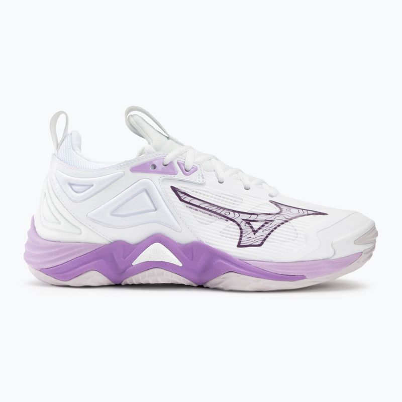 Încălțăminte de volei pentru femei Mizuno Wave Momentum 3 white/patrician purple/quince 2