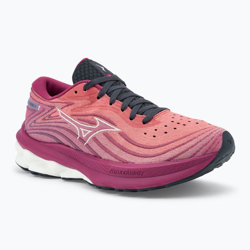 Încălțăminte de alergare pentru femei Mizuno Wave Skyrise 5 mineral red/white sand/violet quartz