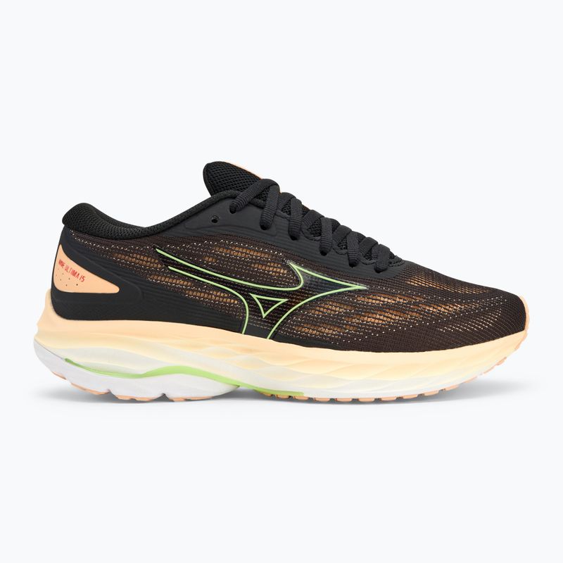 Încălțăminte de alergare pentru femei Mizuno Wave Ultima 15 black/mizuno neo lime/apricot ice 2