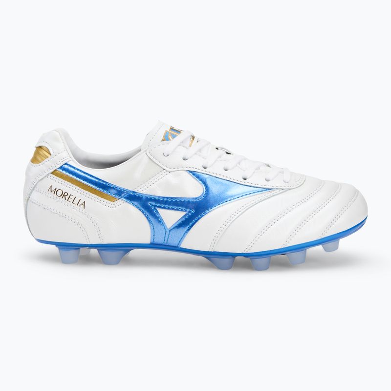 Încălțăminte de fotbal pentru bărbați Mizuno Morelia II Japan Md white/laser blue/gold 2