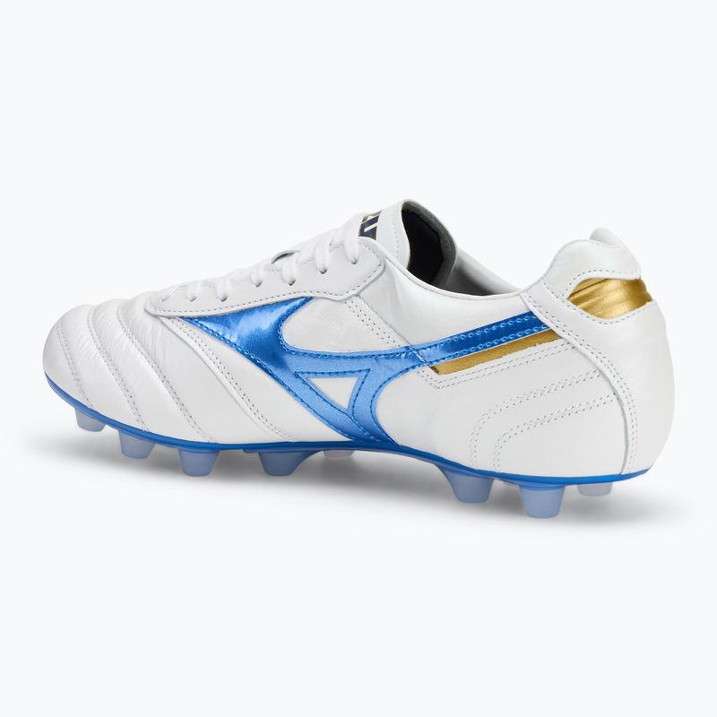 Încălțăminte de fotbal pentru bărbați Mizuno Morelia II Japan Md white/laser blue/gold 3