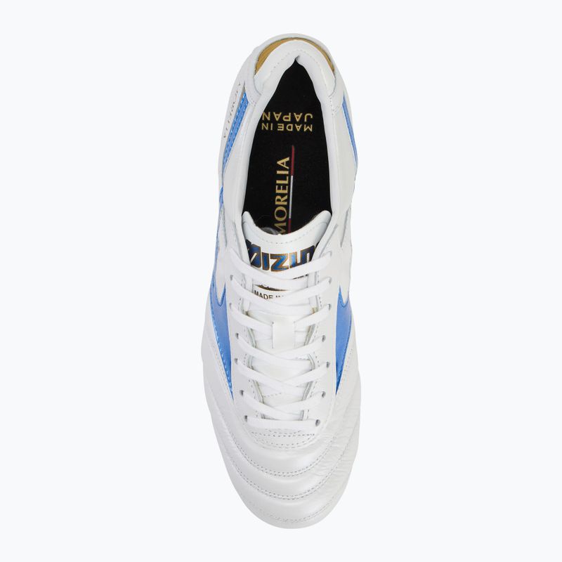 Încălțăminte de fotbal pentru bărbați Mizuno Morelia II Japan Md white/laser blue/gold 5