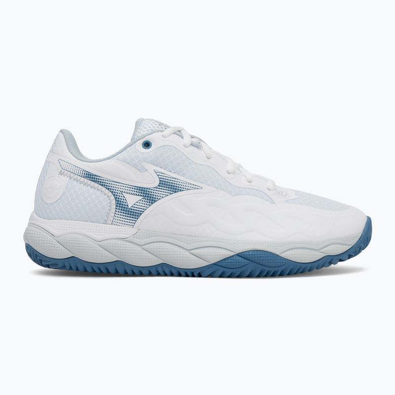 Încălțăminte de tenis pentru femei Mizuno Wave Enforce Court CC white/ parisian blue/ plein air 2