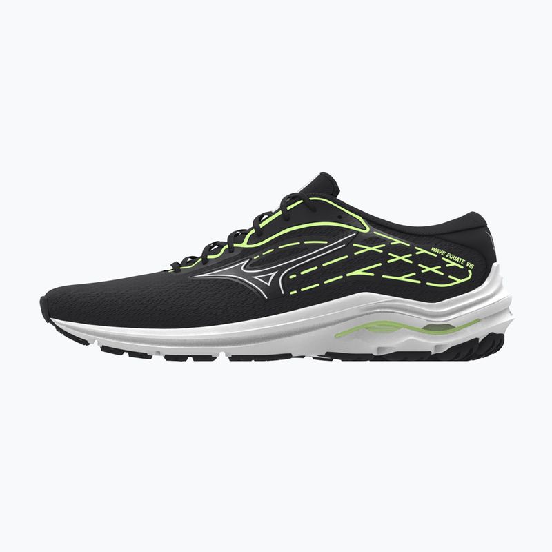 Încălțăminte de alergare pentru bărbați Mizuno Wave Equate 8 black/white/mizuno neo lime