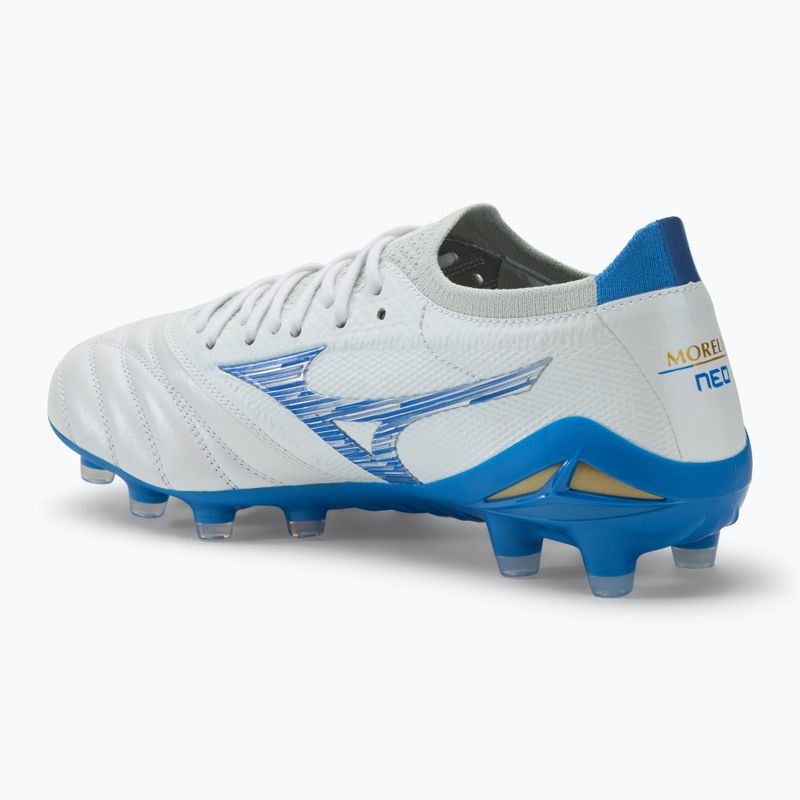 Încălțăminte de fotbal pentru bărbați Mizuno Morelia Neo IV β Japan FG laser blue/white 3