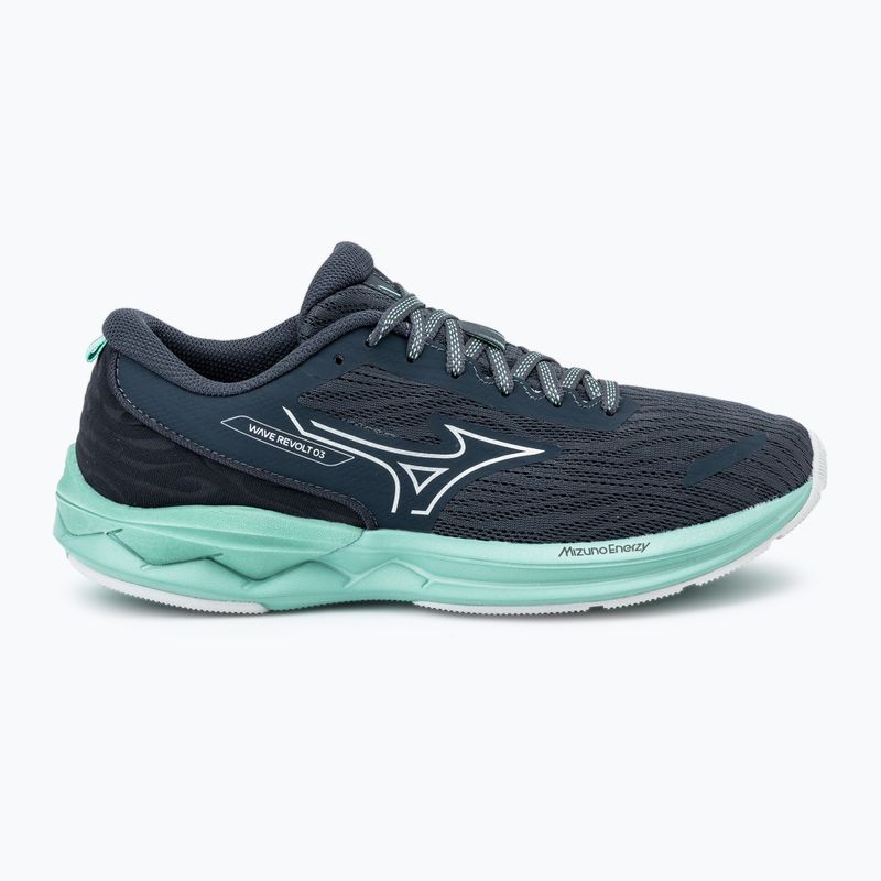 Încălțăminte de alergare pentru femei Mizuno Wave Revolt 3 india ink/neo silver/dusty jade green 2