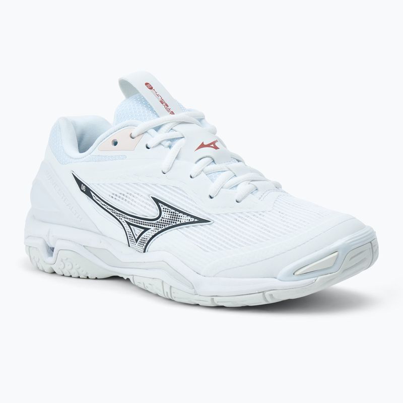 Încălțăminte de handbal pentru femei Mizuno Wave Stealth 6 white/aleutian/cloud pink