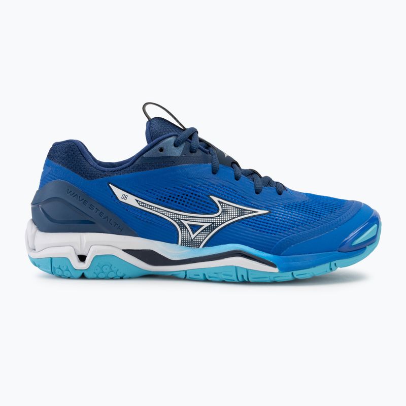 Încălțăminte de handbal pentru bărbați Mizuno Wave Stealth 6 mugen blue/white/estate blue 2