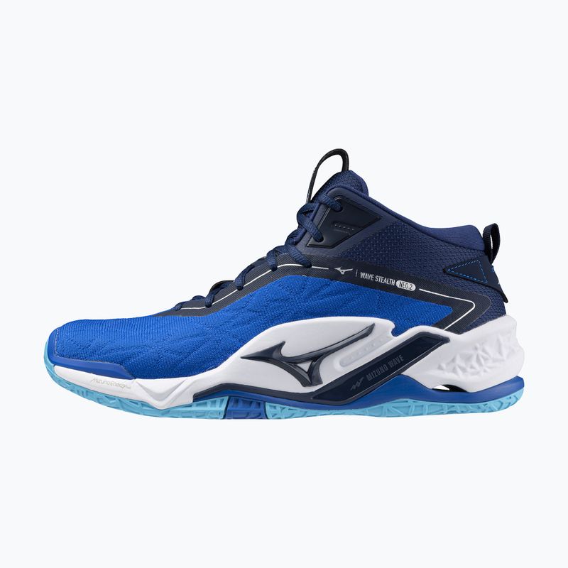 Încălțăminte de handbal pentru bărbați Mizuno Wave Stealth Neo 2 Mid mugen blue/white/estate blue 8