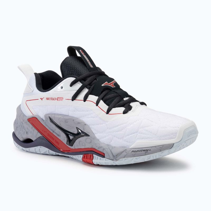 Încălțăminte de handbal pentru bărbați Mizuno Wave Stealth Neo 2 white/salsa/black