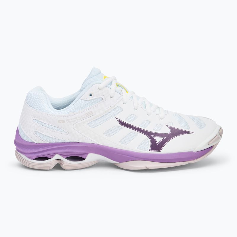 Încălțăminte de volei pentru femei Mizuno Wave Voltage 2 white/patrician purple/quince 2