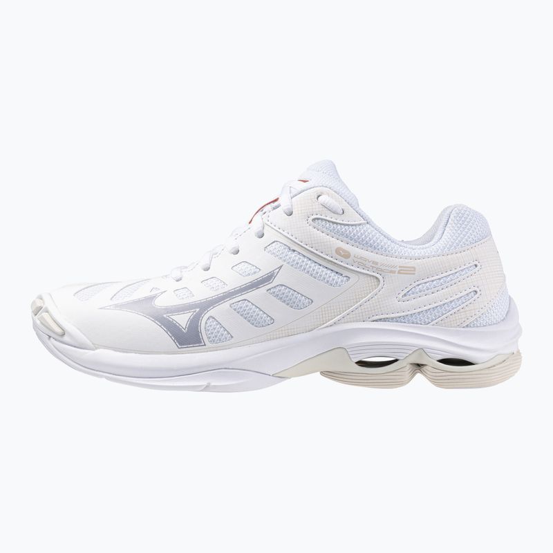 Încălțăminte de volei pentru femei Mizuno Wave Voltage 2 white/patrician purple/quince