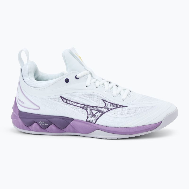 Încălțăminte de volei pentru femei Mizuno Wave Luminous 3 white/patrician purple/quince 2