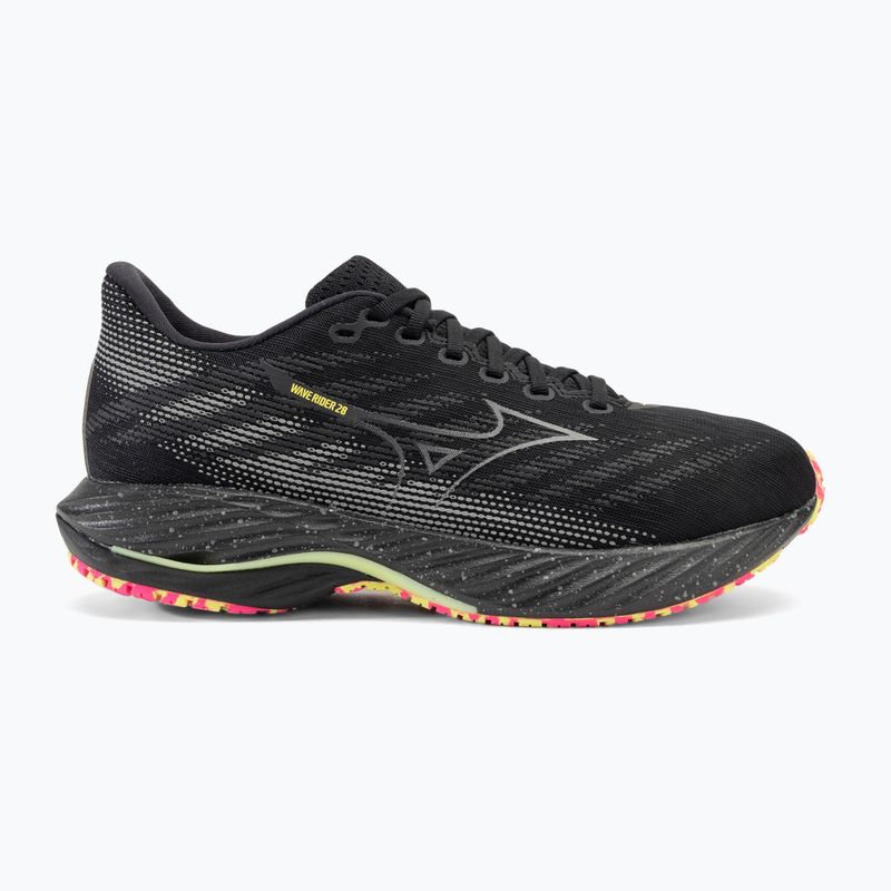 Încălțăminte de alergare pentru bărbați Mizuno Wave Rider 28 black/silver/sunny lime 2