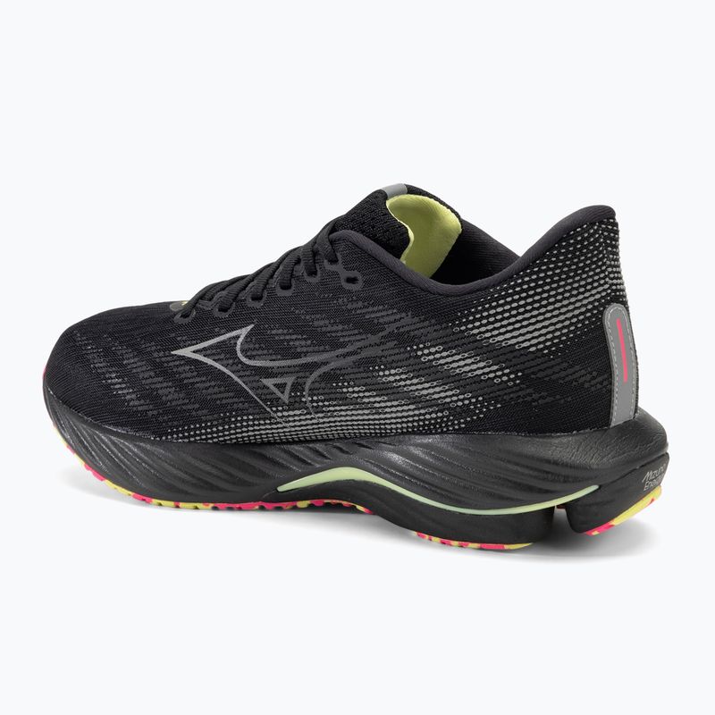 Încălțăminte de alergare pentru bărbați Mizuno Wave Rider 28 black/silver/sunny lime 3