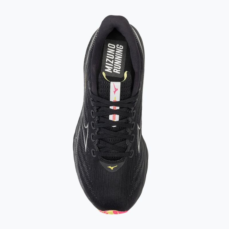 Încălțăminte de alergare pentru bărbați Mizuno Wave Rider 28 black/silver/sunny lime 5