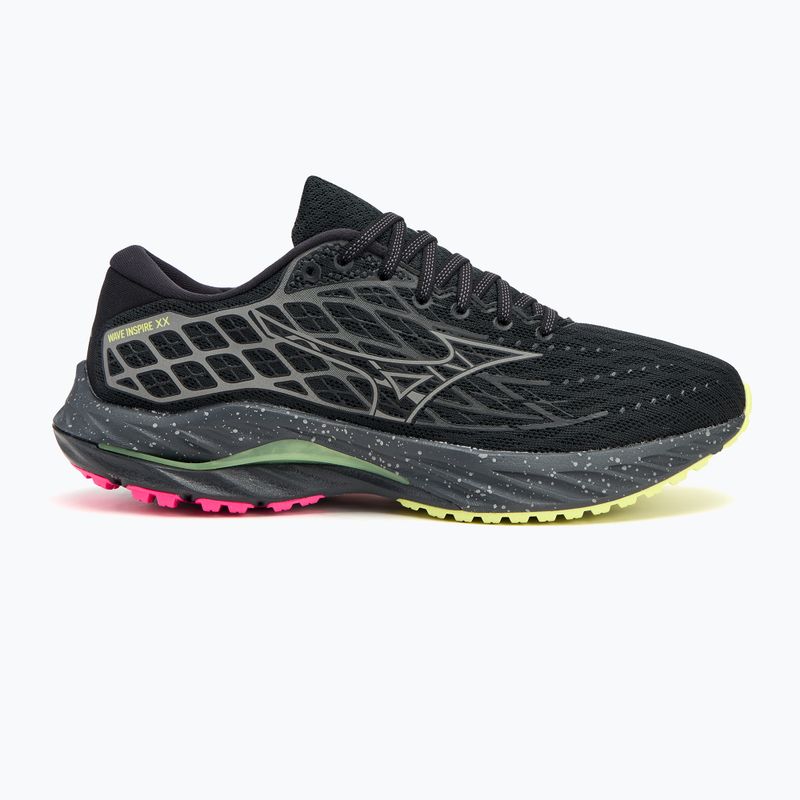 Încălțăminte de alergare pentru bărbați Mizuno Wave Inspire 20 black/silver/sunny lime 2