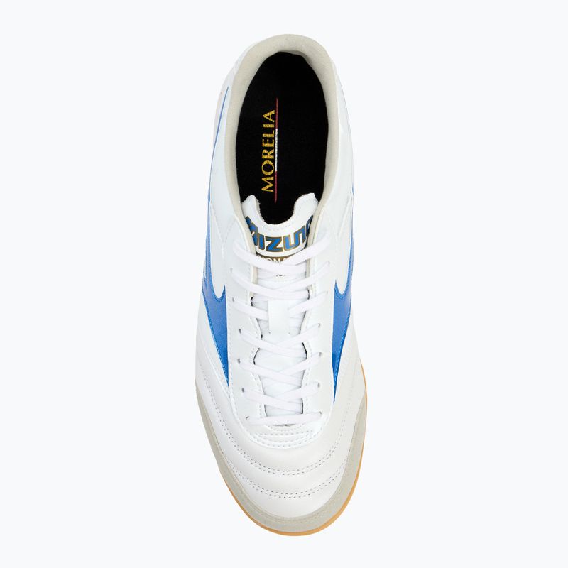 Încălțăminte de fotbal pentru bărbați Mizuno Morelia Sala Elite IN white/laser blue/gold 5