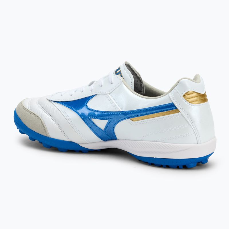 Încălțăminte de fotbal pentru bărbați Mizuno Morelia Sala Elite TF white/laser blue/gold 3