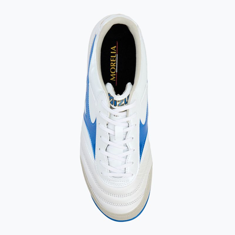 Încălțăminte de fotbal pentru bărbați Mizuno Morelia Sala Elite TF white/laser blue/gold 5
