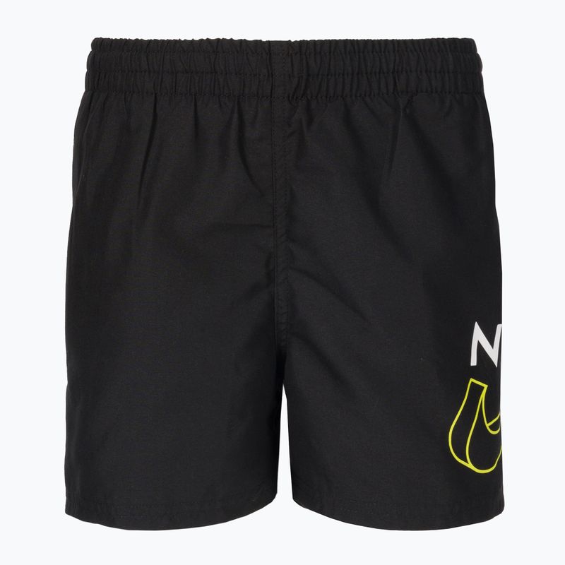 Pantaloni scurți de înot pentru copii Nike Split Logo 4" Volley negru NESSC786-001