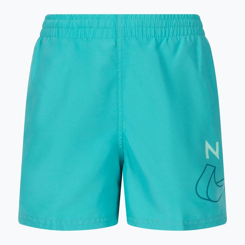 Pantaloni scurți de baie pentru copii Nike Split Logo 4" Volley verde NESSC786-339