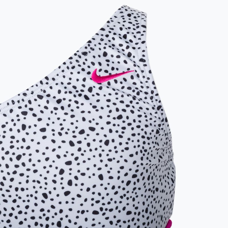 Costum de baie din două piese pentru copii Nike Water Dots Asymmetrical alb și negru NESSC725-001 3