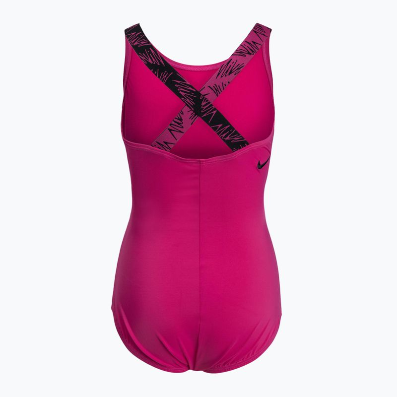 Costum de baie dintr-o singură piesă Nike Crossback roz pentru copii NESSC727-672 2