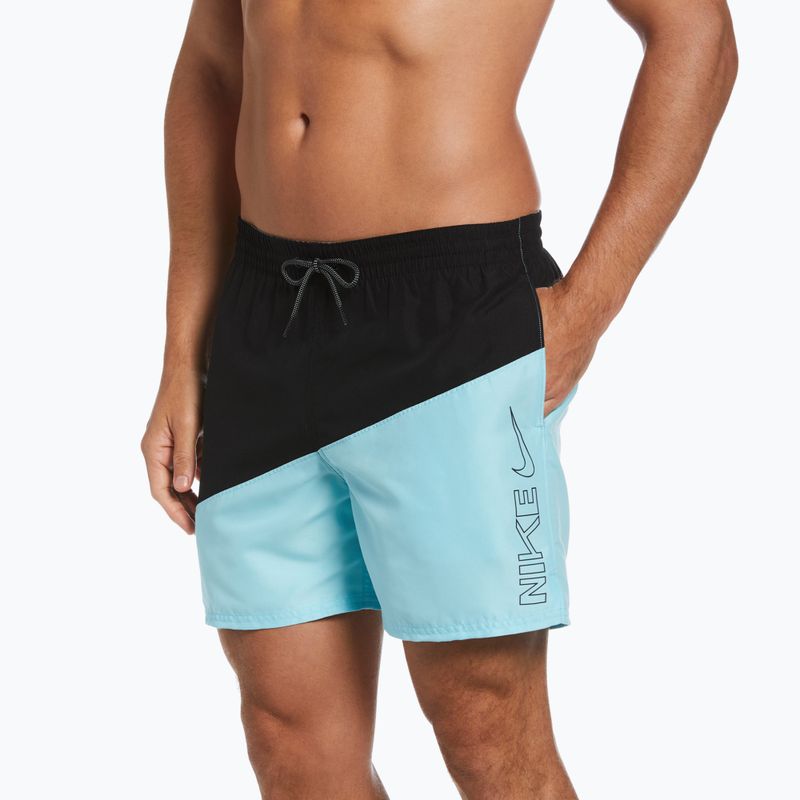 Pantaloni scurți de înot Nike Block Swoosh 5 Volley pentru bărbați albastru NESSC492 4