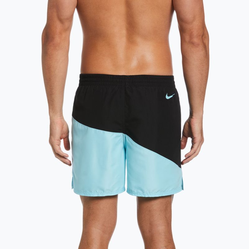 Pantaloni scurți de înot Nike Block Swoosh 5 Volley pentru bărbați albastru NESSC492 5