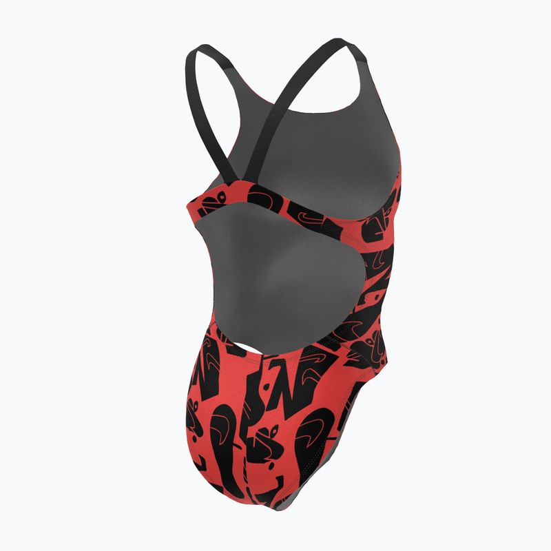 Costum de baie dintr-o singură piesă pentru femei Nike Multiple Print Fastback portocaliu NESSC050-631 5