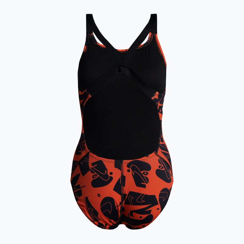 Costum de baie dintr-o singură piesă pentru femei Nike Multiple Print Fastback portocaliu NESSC050-631 2