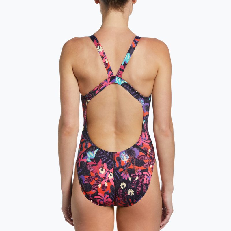 Costum de baie dintr-o singură piesă pentru femei Nike Multiple Print Fastback roz NESSC050-678 5