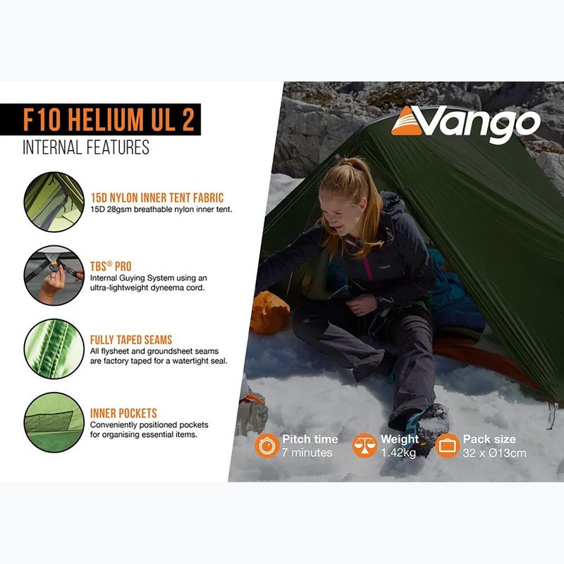 Cort de camping pentru 2 persoane Vango F10 Helium UL 2 alpine green 11