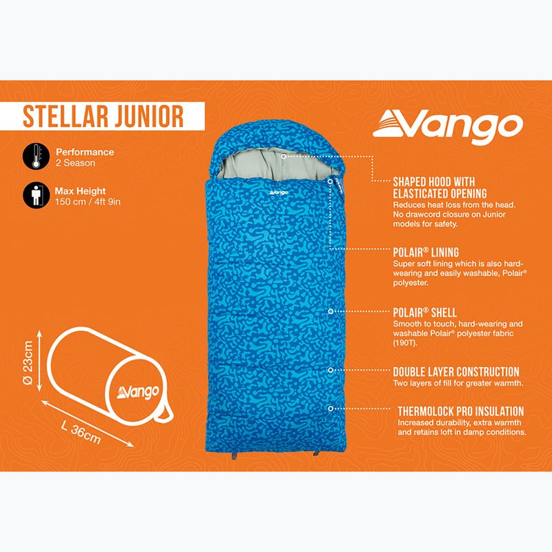 Sac de dormit pentru copii Vango Stellar Junior atlantic blue 10