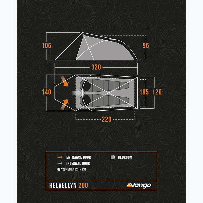 Cort de trekking pentru 2-persoane Vango Helvellyn 200 pamir green 2