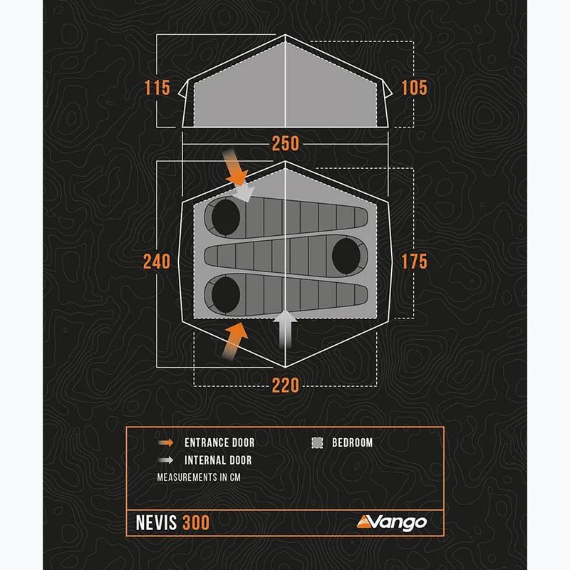 Cort de trekking 3-persoane Vango Nevis 300 pamir green 2
