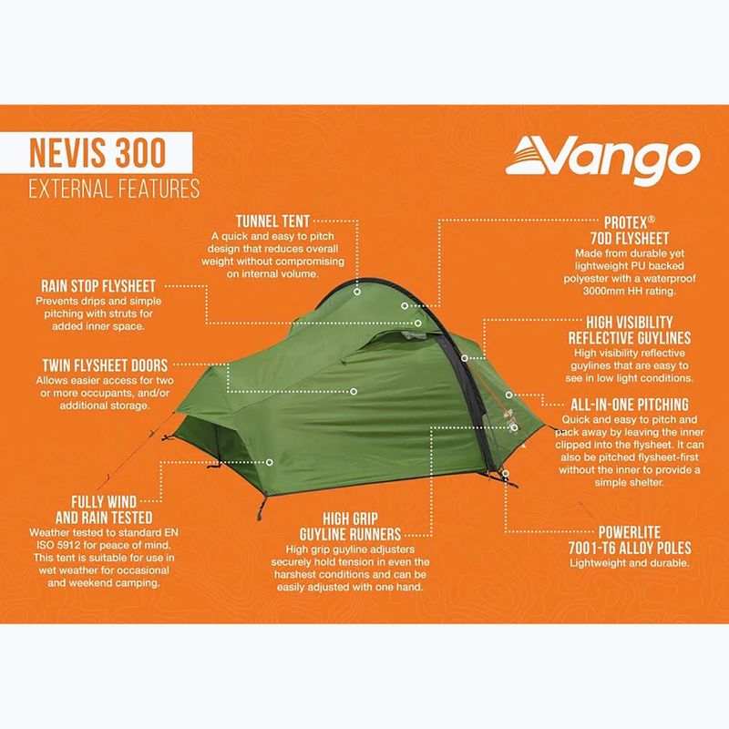 Cort de trekking 3-persoane Vango Nevis 300 pamir green 12