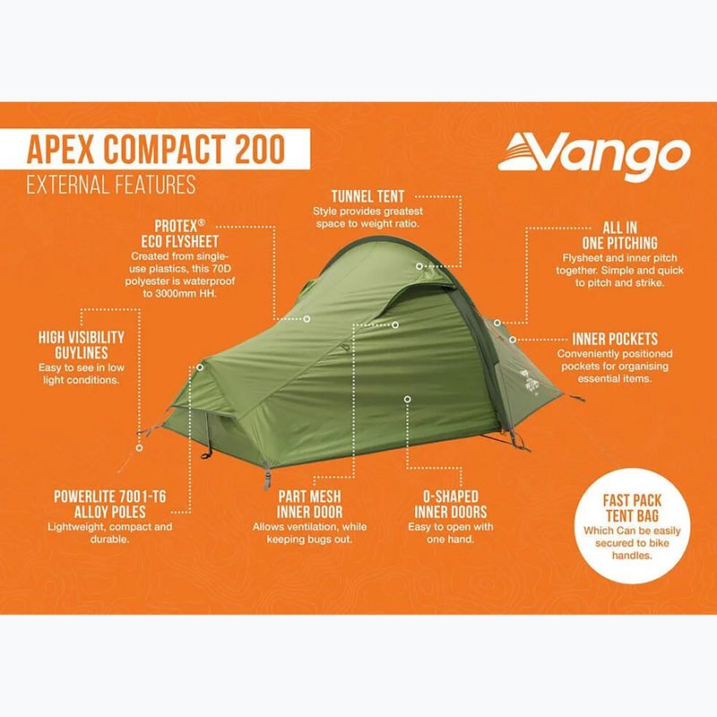 Cort de trekking 2-persoane Vango Apex Compact 200 forest green 13