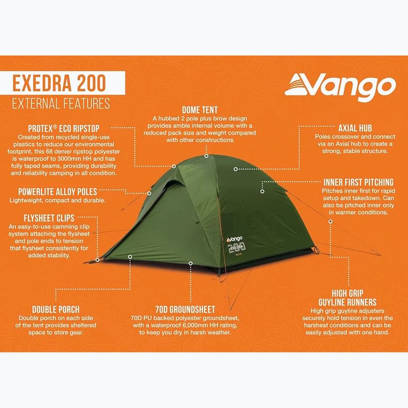 Cort de trekking 2-persoane Vango Exedra 200 forest green 11
