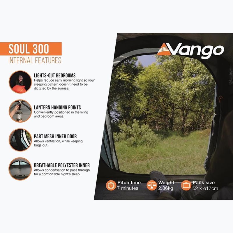 Cort de trekking 3-persoane Vango Soul 300 deep blue 5