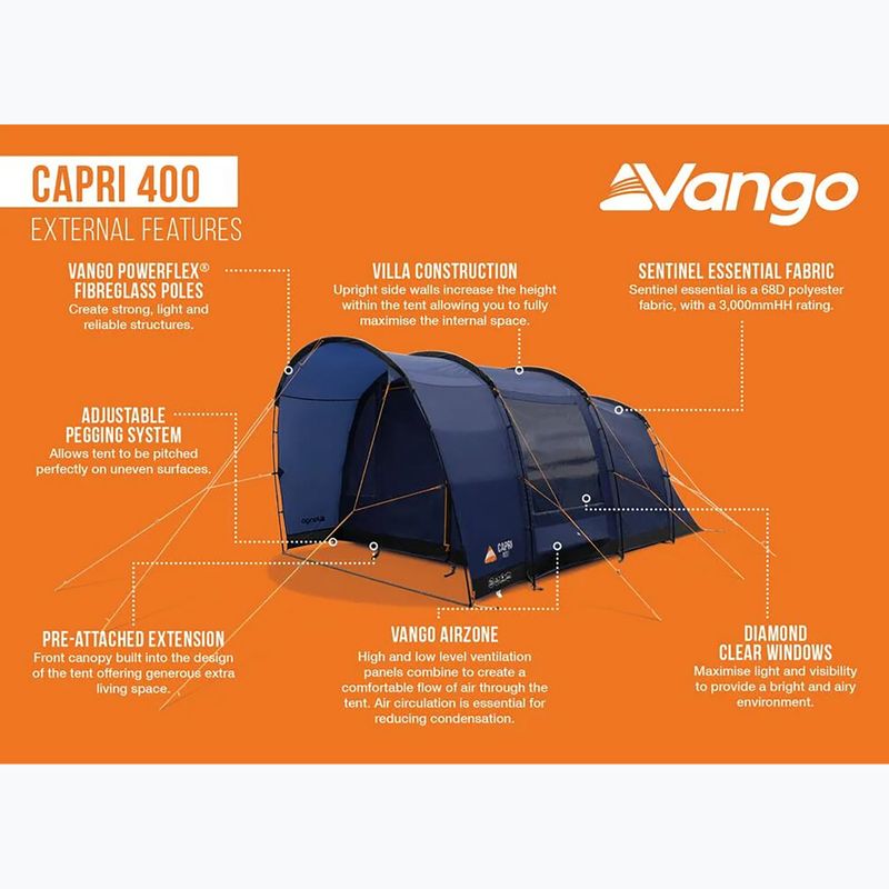 Cort de camping 4-persoane Vango Capri 400 twilight blue 10