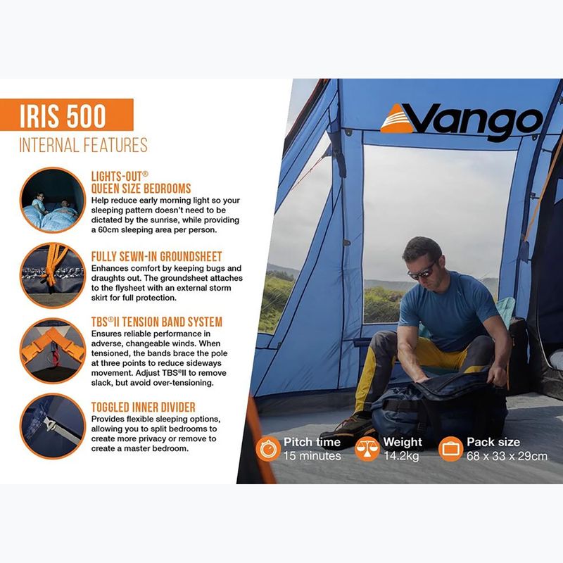 Cort de camping 5-persoane Vango Iris 500 twilight blue 12