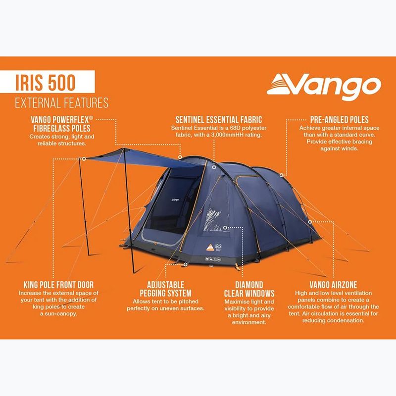 Cort de camping 5-persoane Vango Iris 500 twilight blue 13