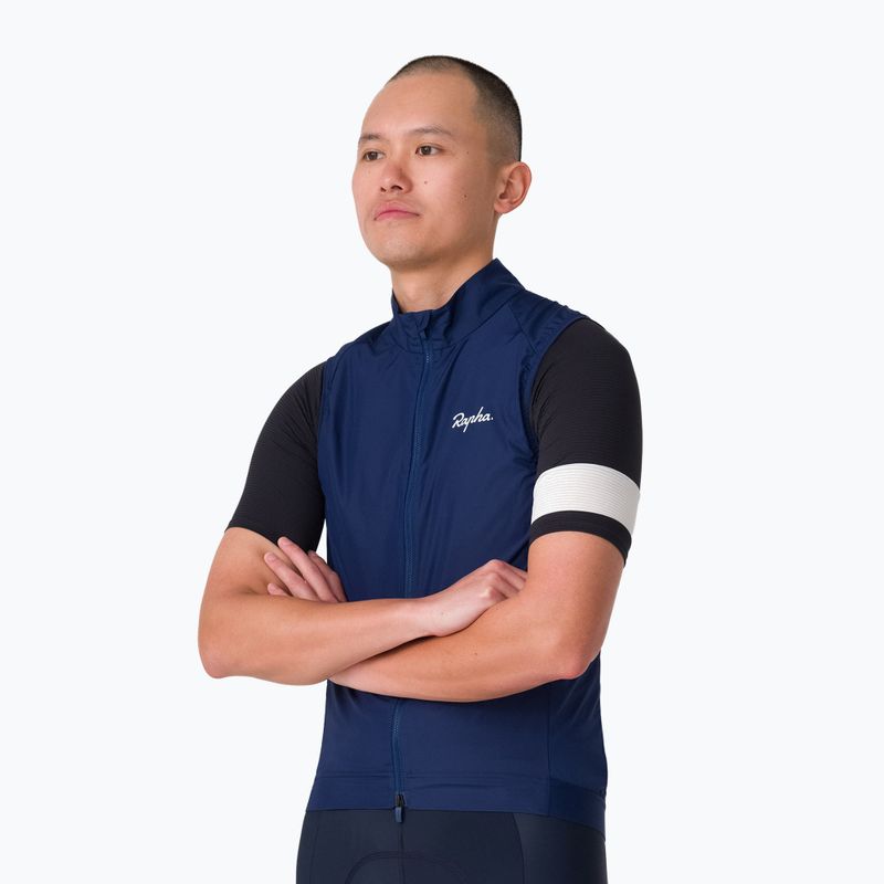 Vestă de ciclism pentru bărbați Rapha Core Gilet Navy/White 2